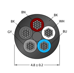 Thumbnail for CABLE5X0.34-XX-PUR-BK-500M/TXL