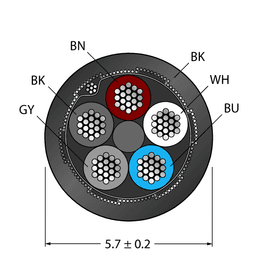 Thumbnail for CABLE5X0.34-SH-PUR-BK-100M/TXL