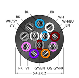Thumbnail for CABLE12X0.14-XX-PUR-BK-500M/TXL