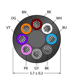 Thumbnail for CABLE8X0.25-XX-PVC-BK-500M/TEL