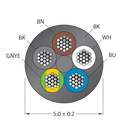CABLE(4+1)X0.34-XX-PVC-BK-100M/TEL
