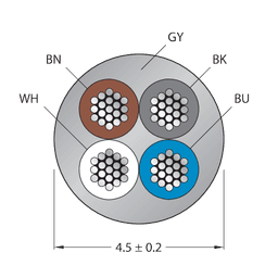 Thumbnail for CABLE4X0.34-XX-PUR-GY-500M/TXG