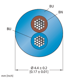 Thumbnail for CABLE2X0.50-XX-PUR-BU-500M/TXB
