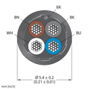 CABLE4X0.34-SH-PUR-BK-250M/TXL