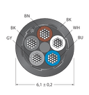 CABLE5X0.34-SH-PUR-BK-500M/TXL